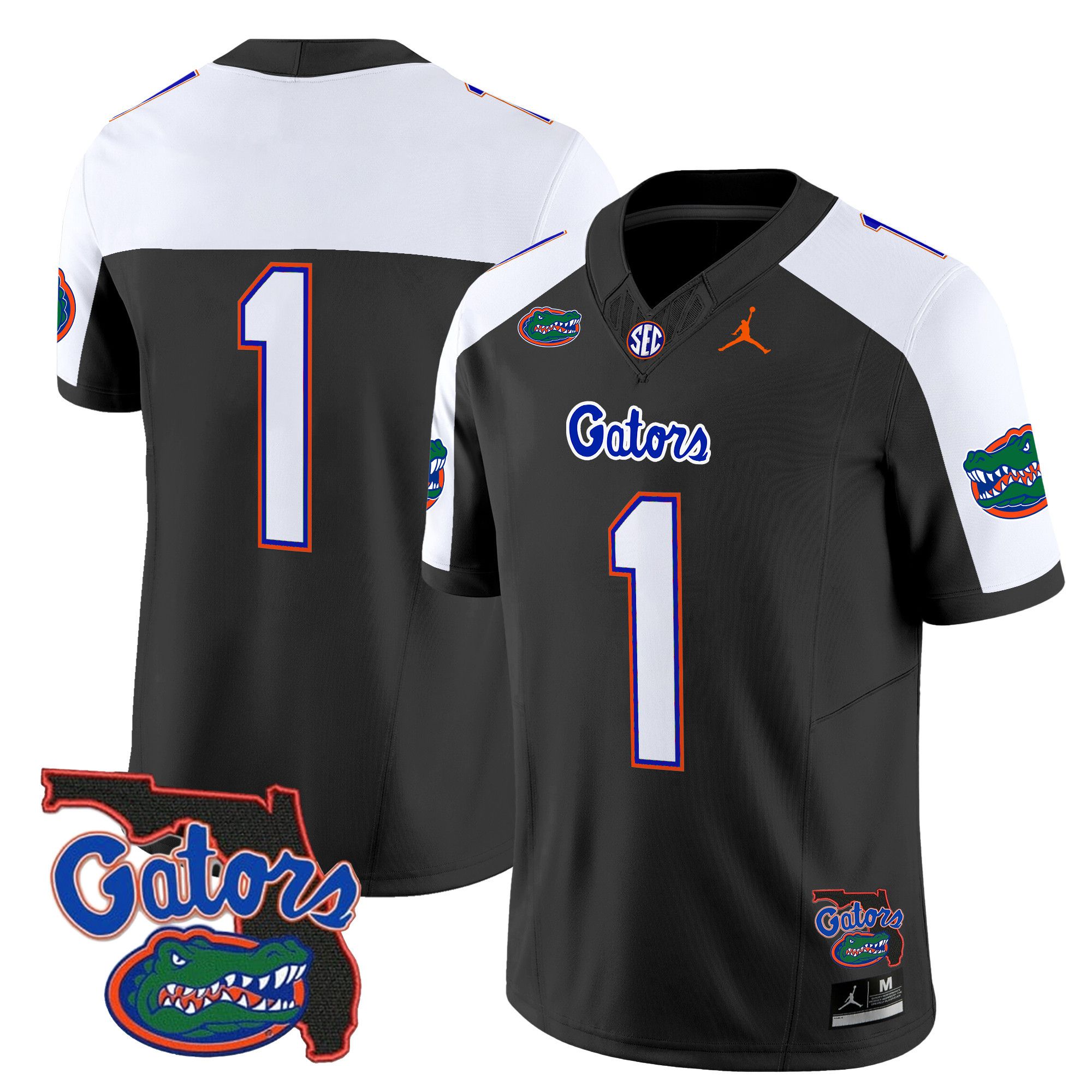 Men Florida Gators #1 No Name Black 2024 Florida Patch Vapor Limited NCAA Jersey->ncaa teams->NCAA Jersey